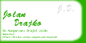 jolan drajko business card