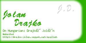 jolan drajko business card